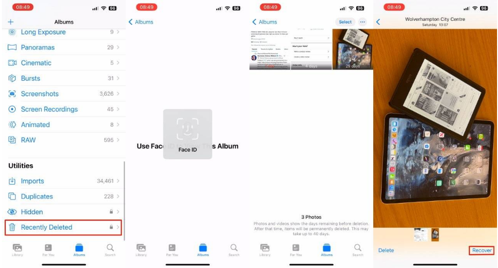 阳城苹果14维修分享 iPhone14 上恢复已删除的照片 