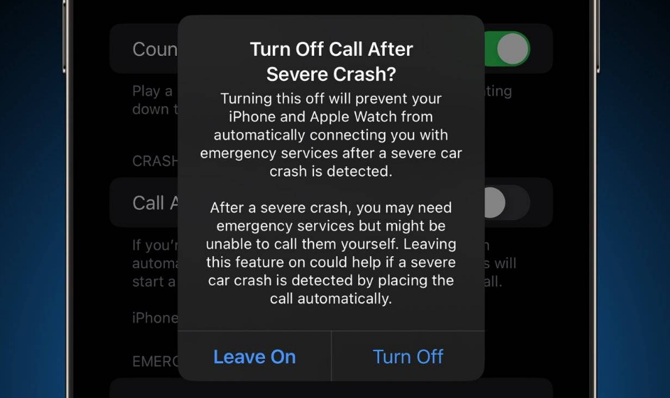 阳城苹果14维修分享 iPhone 14 和 Apple Watch 上关闭崩溃检测 